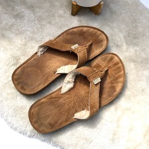 UGG | Suede Shearling lined Thong Sandal Size 10